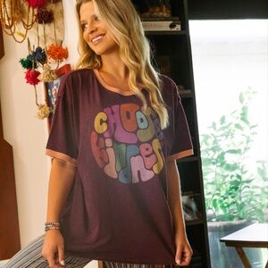 Natural Life Ringer Oversized Tee Shirt - Choose Kindness